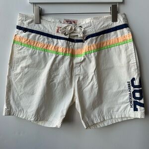 SCOTCH & SODA - Men's Swim Board Shorts - White / multi color stripes - Medium